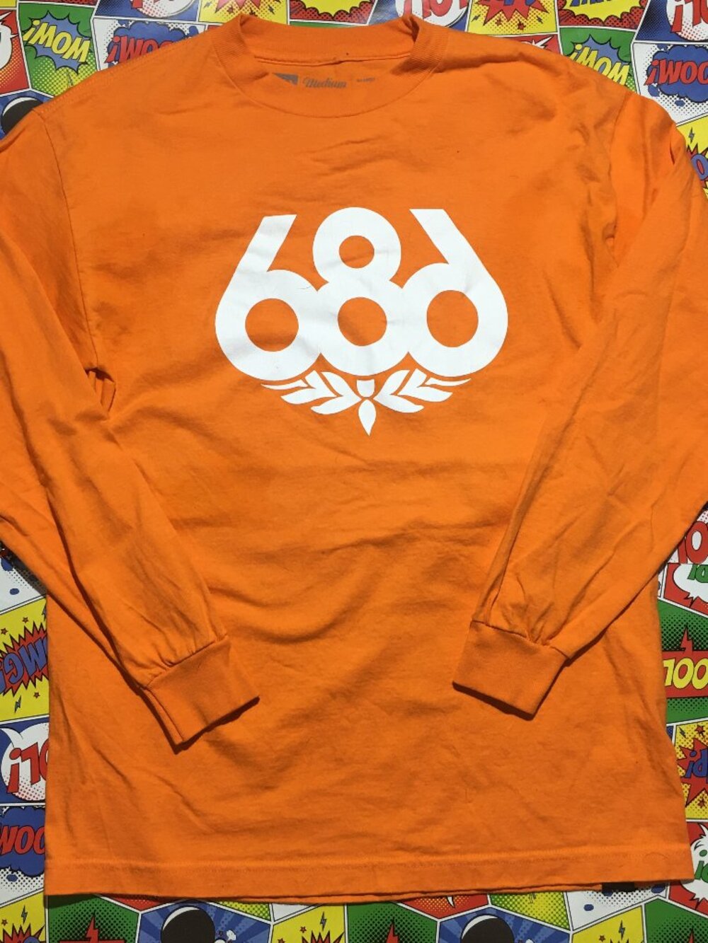 686 Shirt Long Sleeves Orange Men ( Medium )